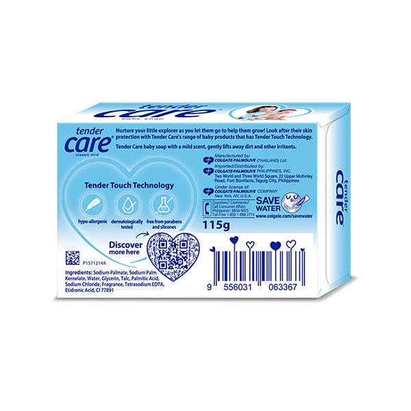 Tender Care Classic Mild Baby Soap 115g back