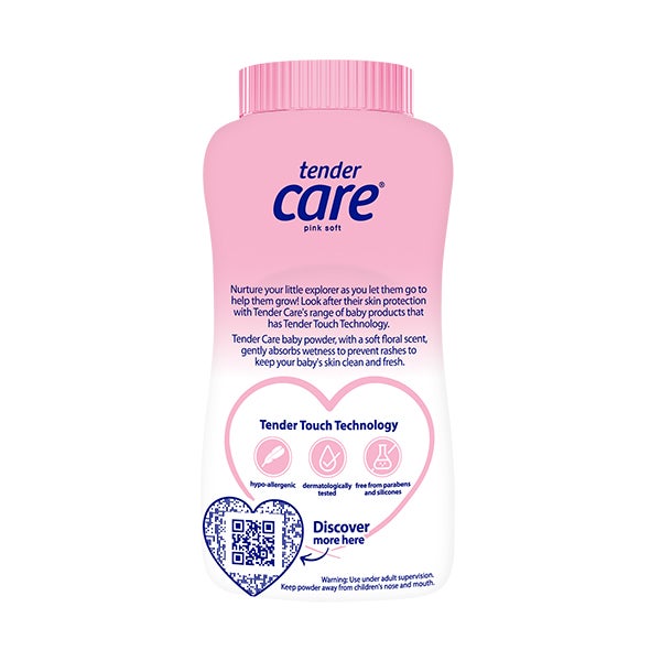 Pink soft baby powder 200g back