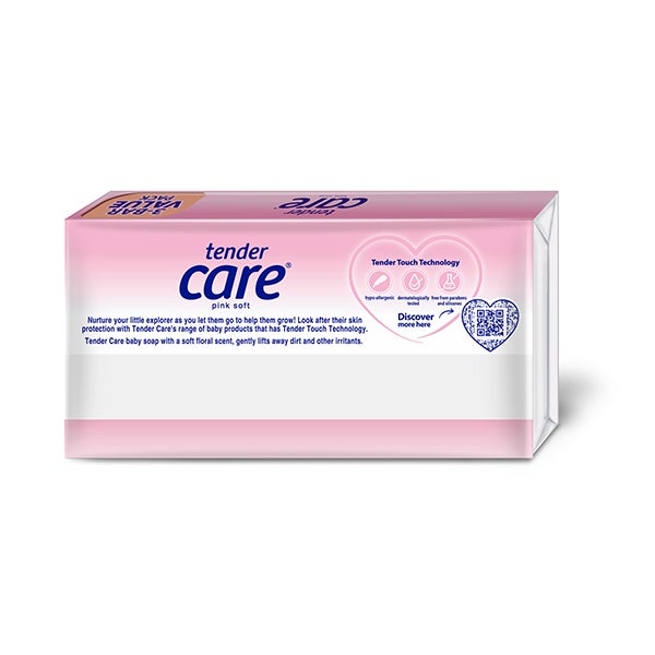 Pink Soft Baby Soap 80g 3-bar Multipack back