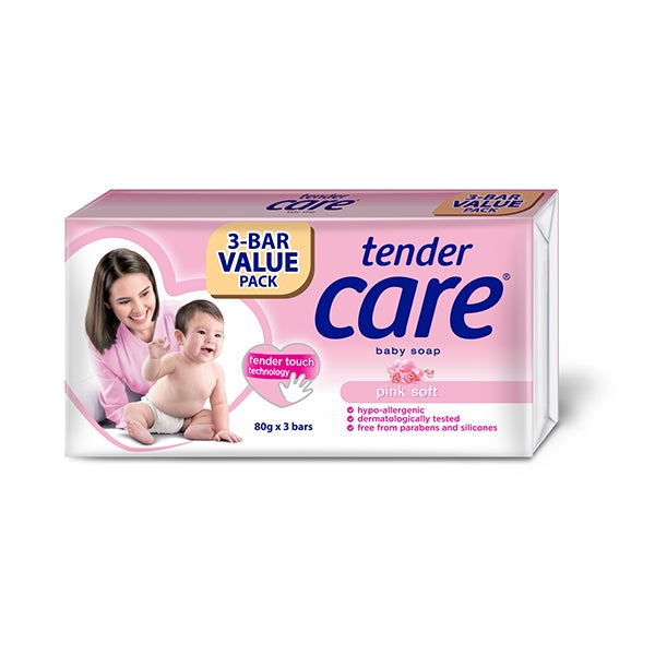 Pink Soft Baby Soap 80g 3-bar Multipack