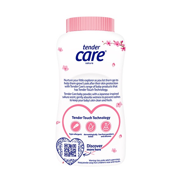 Sakura scent baby powder 200g back