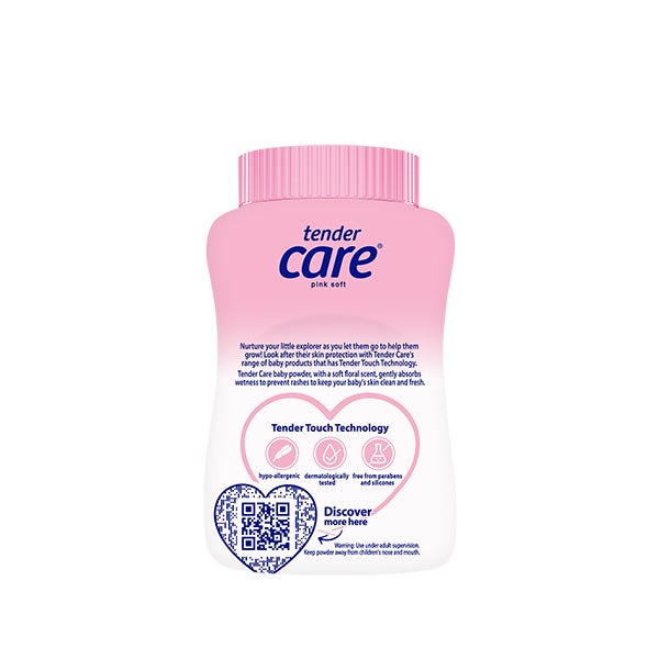 Pink soft baby powder 50g back