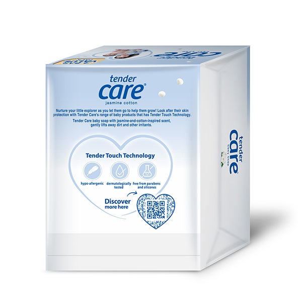 Jasmine cotton baby soap 65g 4-bar Multipack back