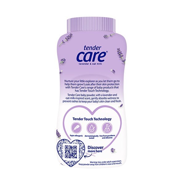 Lavender and oat milk baby powder 200g back